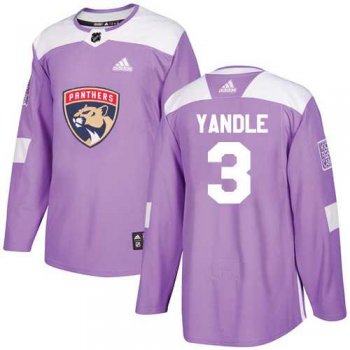 Youth Adidas Panthers #3 Keith Yandle Purple Authentic Fights Cancer Stitched Youth NHL Jersey