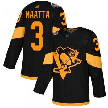 Youth Adidas Penguins #3 Olli Maatta Black Authentic 2019 Stadium Series Stitched Youth NHL Jersey