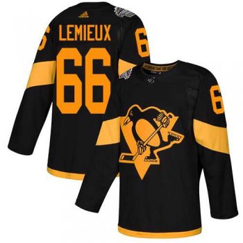 Youth Adidas Penguins #66 Mario Lemieux Black Authentic 2019 Stadium Series Stitched Youth NHL Jersey