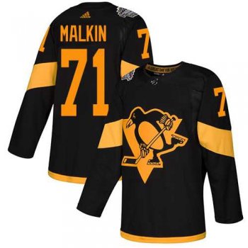 Youth Adidas Penguins #71 Evgeni Malkin Black Authentic 2019 Stadium Series Stitched Youth NHL Jersey