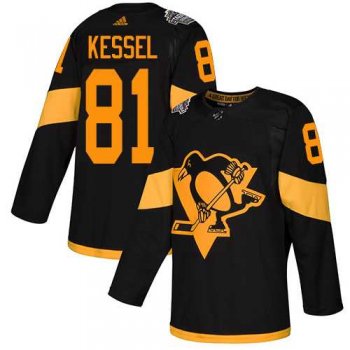 Youth Adidas Penguins #81 Phil Kessel Black Authentic 2019 Stadium Series Stitched Youth NHL Jersey