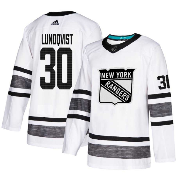 Youth Adidas Rangers #30 Henrik Lundqvist White Authentic 2019 All-Star Stitched Youth NHL Jersey