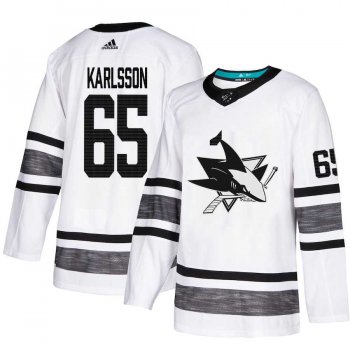 Youth Adidas Sharks #65 Erik Karlsson White Authentic 2019 All-Star Stitched Youth NHL Jersey