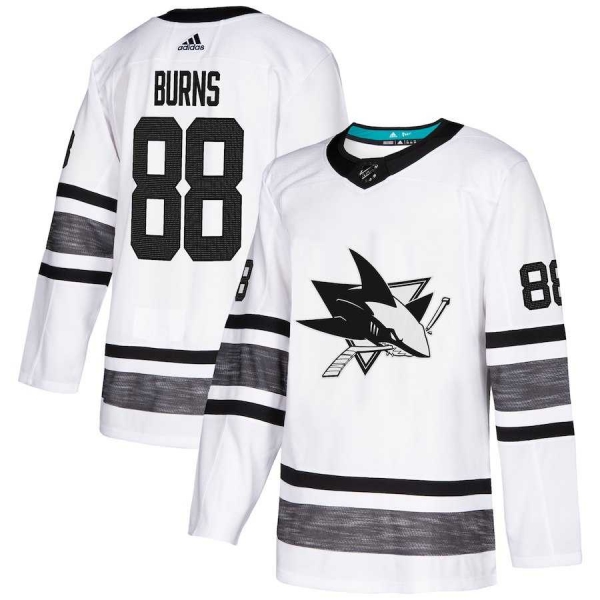 Youth Adidas Sharks #88 Brent Burns White Authentic 2019 All-Star Stitched Youth NHL Jersey