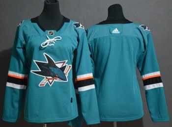 Youth Adidas Sharks Blank Teal Home Authentic Stitched Youth NHL Jersey