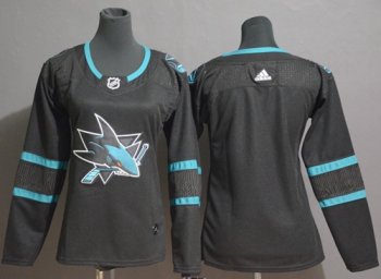 Youth Adidas Sharks Blank Black Alternate Authentic Stitched Youth NHL Jersey