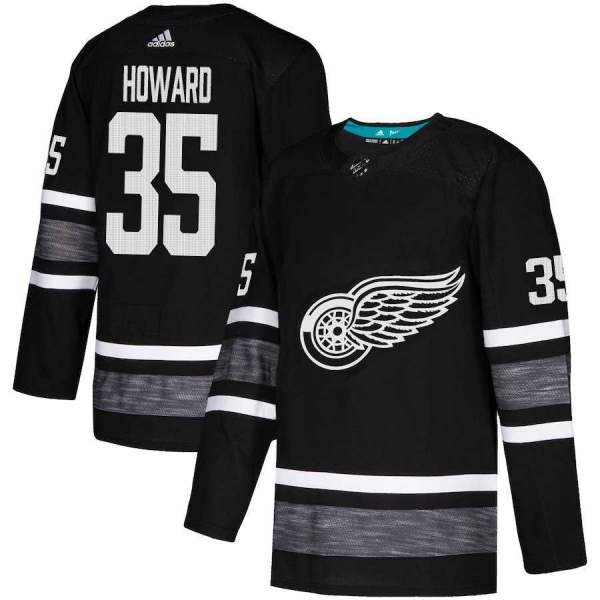 Youth Adidas Red Wings #35 Jimmy Howard Black Authentic 2019 All-Star Stitched Youth NHL Jersey