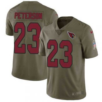 Nike Arizona Cardinals #23 Adrian Peterson Olive Men's Stitched NFL Limited 2017 Salute to Service Jersey