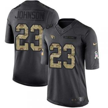 Nike Arizona Cardinals #23 Chris Johnson Black Men's Stitched NFL Limited 2016 Salute to Service Jersey