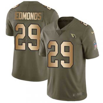 Nike Arizona Cardinals #29 Chase Edmonds Olive Gold Men's Stitched NFL Limited 2017 Salute to Service Jersey