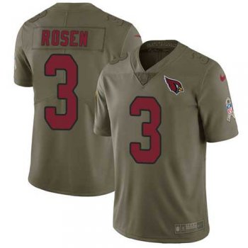 Nike Arizona Cardinals #3 Josh Rosen Olive Men's Stitched NFL Limited 2017 Salute to Service Jersey