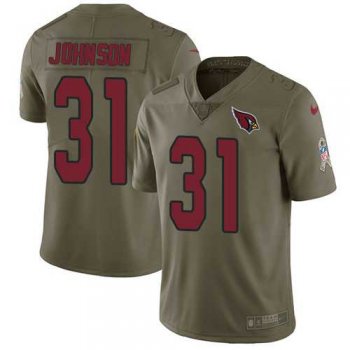 Nike Arizona Cardinals #31 David Johnson Olive Men's Stitched NFL Limited 2017 Salute to Service Jersey