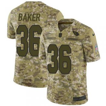 Nike Arizona Cardinals #36 Budda Baker Camo Men's Stitched NFL Limited 2018 Salute to Service Jersey