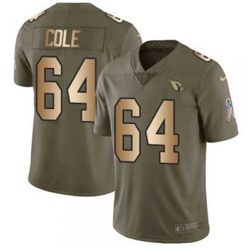 Nike Arizona Cardinals #64 Mason Cole Olive Gold Men's Stitched NFL Limited 2017 Salute to Service Jersey