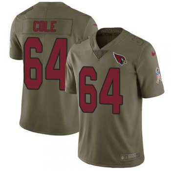 Nike Arizona Cardinals #64 Mason Cole Olive Men's Stitched NFL Limited 2017 Salute to Service Jersey