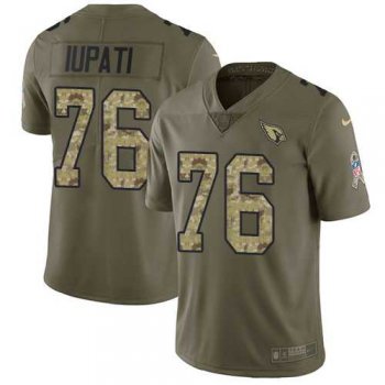 Nike Arizona Cardinals #76 Mike Iupati Olive Camo Men's Stitched NFL Limited 2017 Salute to Service Jersey