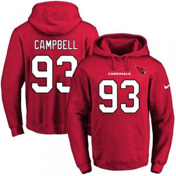 Nike Arizona Cardinals #93 Calais Campbell Red Name & Number Pullover NFL Hoodie