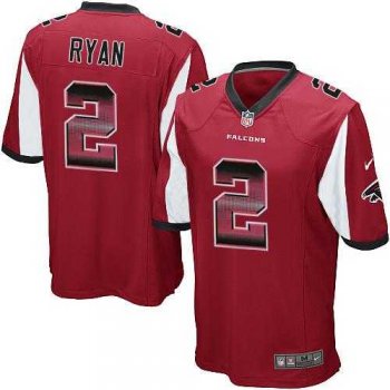 Nike Atlanta Falcons #2 Matt Ryan Red Team Color Men's Stitched NFL Limited Strobe Jersey