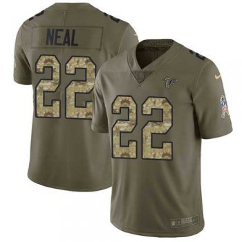 Nike Atlanta Falcons #22 Keanu Neal Olive Camo Men's Stitched NFL Limited 2017 Salute To Service Jersey