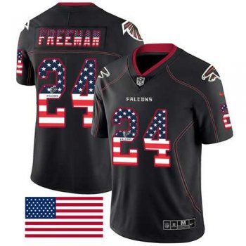 Nike Atlanta Falcons #24 Devonta Freeman Black Men's Stitched NFL Limited Rush USA Flag Jersey