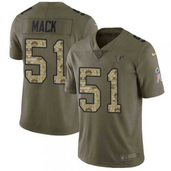 Nike Atlanta Falcons #51 Alex Mack Olive Camo Men's Stitched NFL Limited 2017 Salute To Service Jersey