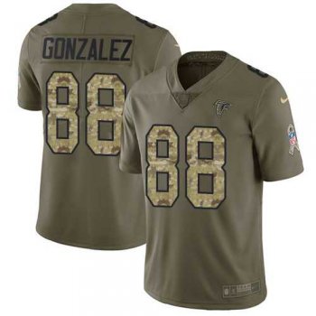 Nike Atlanta Falcons #88 Tony Gonzalez Olive Camo Men's Stitched NFL Limited 2017 Salute To Service Jersey