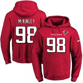 Nike Atlanta Falcons #98 Takkarist McKinley Red Name & Number Pullover NFL Hoodie