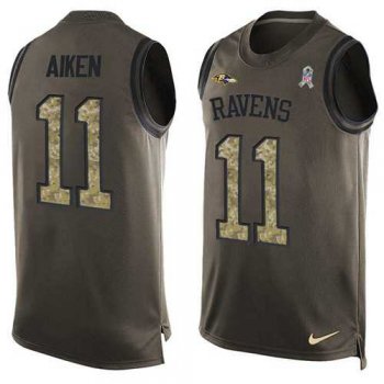 Nike Baltimore Ravens #11 Kamar Aiken Green Men's Stitched NFL Limited Salute To Service Tank Top Jersey