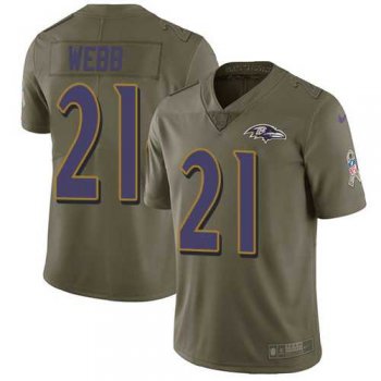 Nike Baltimore Ravens #21 Lardarius Webb Olive Men's Stitched NFL Limited 2017 Salute To Service Jersey