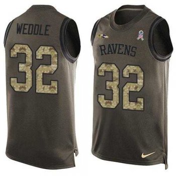 Nike Baltimore Ravens #32 Eric Weddle Green Men's Stitched NFL Limited Salute To Service Tank Top Jersey