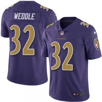 Nike Baltimore Ravens #32 Eric Weddle Purple Men's Stitched NFL Limited Rush Jersey