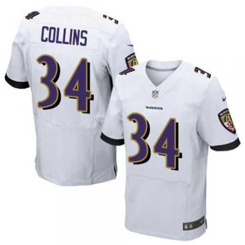 Nike Baltimore Ravens #34 Alex Collins White Men's Stitched NFL New Elite Jersey