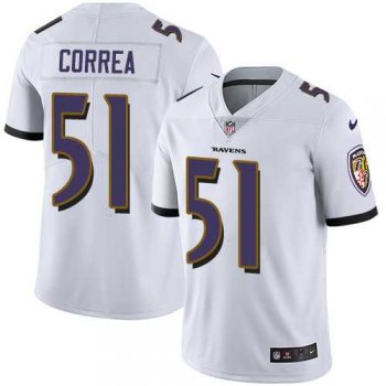 Nike Baltimore Ravens #51 Kamalei Correa White Men's Stitched NFL Vapor Untouchable Limited Jersey