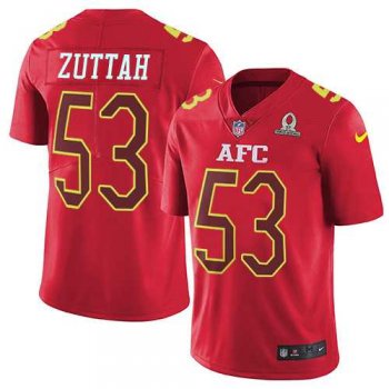 Nike Baltimore Ravens #53 Jeremy Zuttah Red Men's Stitched NFL Limited AFC 2017 Pro Bowl Jersey