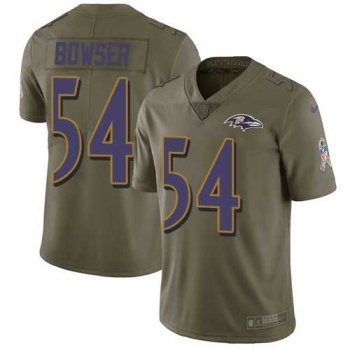 Nike Baltimore Ravens #54 Tyus Bowser Olive Men's Stitched NFL Limited 2017 Salute To Service Jersey