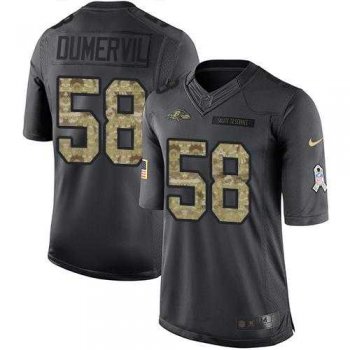 Nike Baltimore Ravens #58 Elvis Dumervil Black Men's Stitched NFL Limited 2016 Salute to Service Jersey