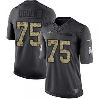 Nike Baltimore Ravens #75 Jonathan Ogden Black Men's Stitched NFL Limited 2016 Salute to Service Jersey