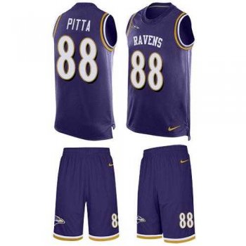 Nike Baltimore Ravens #88 Dennis Pitta Purple Team Color Men's Stitched NFL Limited Tank Top Suit Jersey