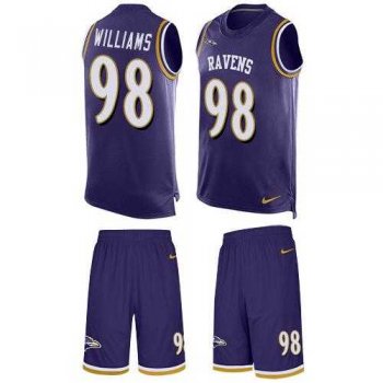 Nike Baltimore Ravens #98 Brandon Williams Purple Team Color Men's Stitched NFL Limited Tank Top Suit Jersey