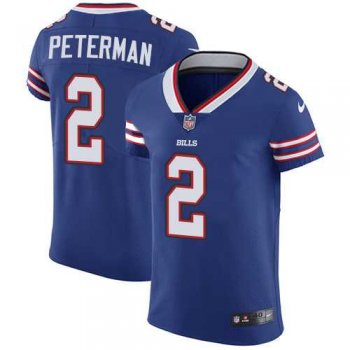 Nike Buffalo Bills #2 Nathan Peterman Royal Blue Team Color Men's Stitched NFL Vapor Untouchable Elite Jersey