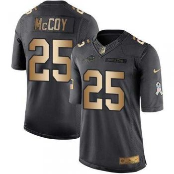 Nike Buffalo Bills #25 LeSean McCoy Anthracite Men's Stitched NFL Limited Gold Salute To Service Jersey