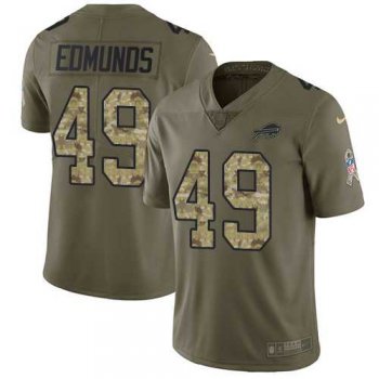 Nike Buffalo Bills #49 Tremaine Edmunds Olive Camo Men's Stitched NFL Limited 2017 Salute To Service Jersey