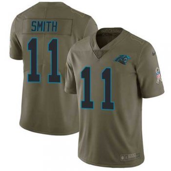 Nike Carolina Panthers #11 Torrey Smith Olive Men's Stitched NFL Limited 2017 Salute To Service Jersey