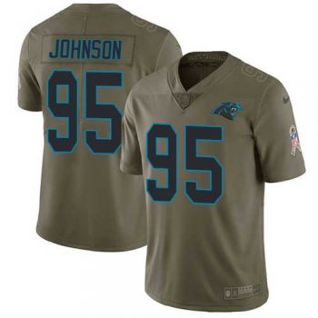 Nike Carolina Panthers #95 Charles Johnson Olive Men's Stitched NFL Limited 2017 Salute To Service Jersey