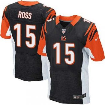 Nike Cincinnati Bengals #15 John Ross Black Team Color Men's Stitched NFL Elite Jersey