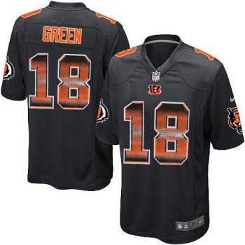 Nike Cincinnati Bengals #18 A.J. Green Black Team Color Men's Stitched NFL Limited Strobe Jersey