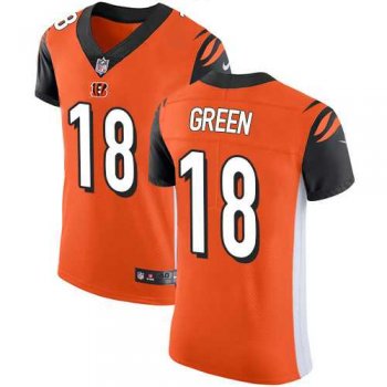 Nike Cincinnati Bengals #18 A.J. Green Orange Alternate Men's Stitched NFL Vapor Untouchable Elite Jersey