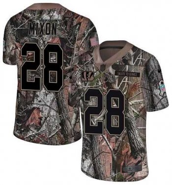 Nike Cincinnati Bengals #28 Joe Mixon Camo Men's Stitched NFL Limited Rush Realtree Jersey