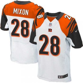 Nike Cincinnati Bengals #28 Joe Mixon White Men's Stitched NFL Elite Jersey