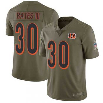 Nike Cincinnati Bengals #30 Jessie Bates III Olive Men's Stitched NFL Limited 2017 Salute To Service Jersey